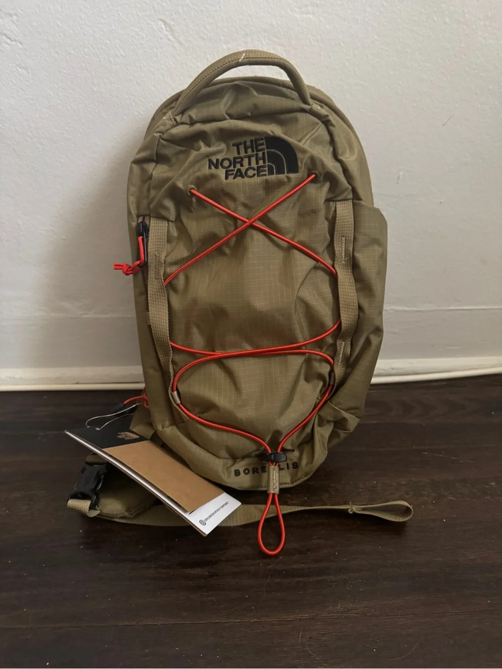 The North Face Borealis Sling Bag Cedar-Lava with Red Detail NWT